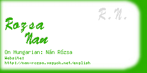 rozsa nan business card