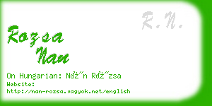 rozsa nan business card